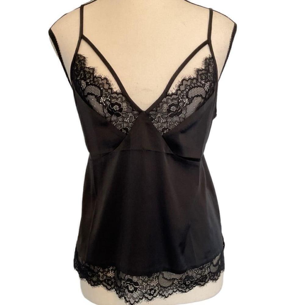 $5$ add on R. Line Black Satin and Lace Robe and Cami 2 piece Set XXS/XS - Picture 6 of 12